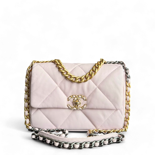 Chanel 19 Bag - Goatskin Light Sakura Two-tone Quilted Pink Handbag