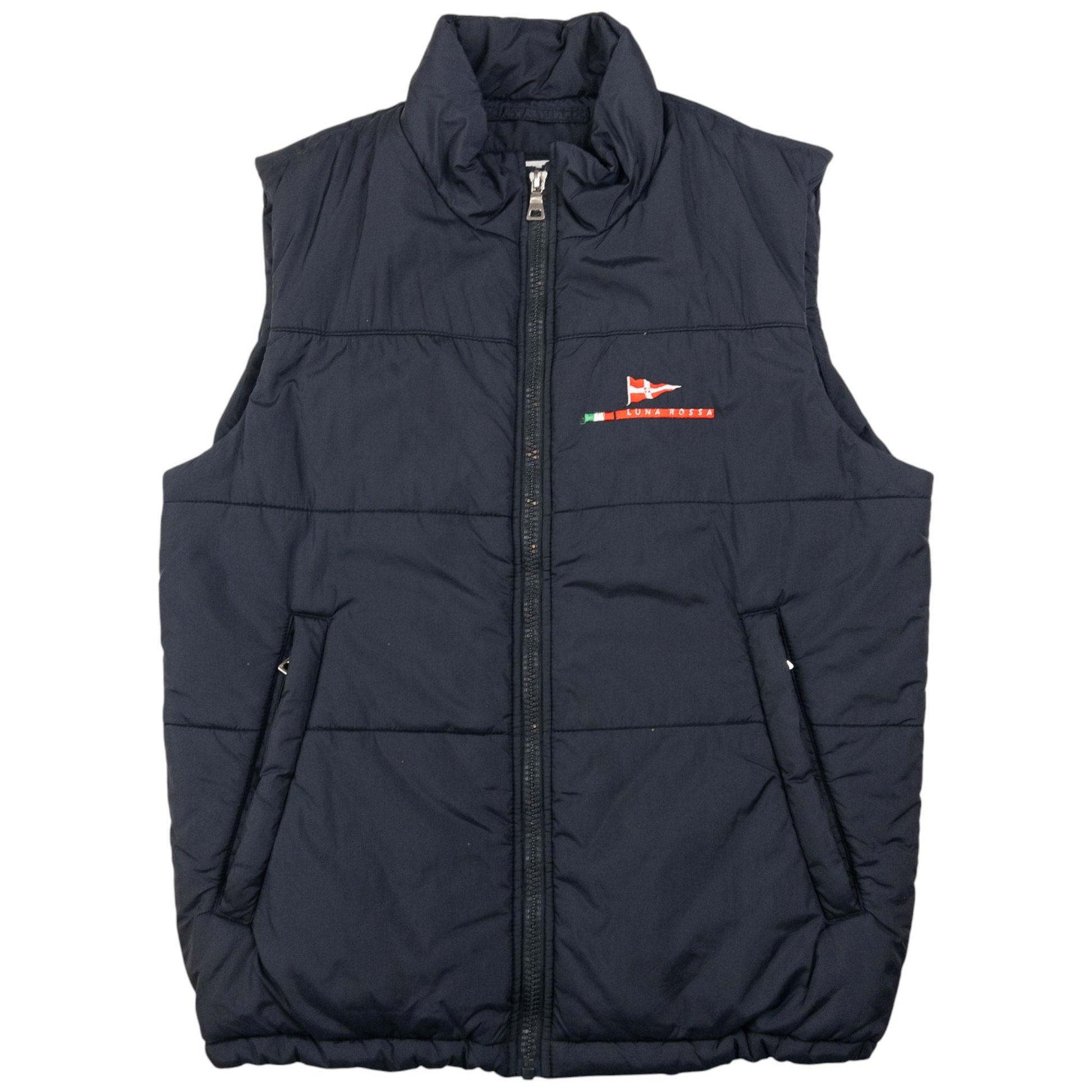 Prada Handbag Sport Luna Rossa Up Puffer Gilet Navy Zip