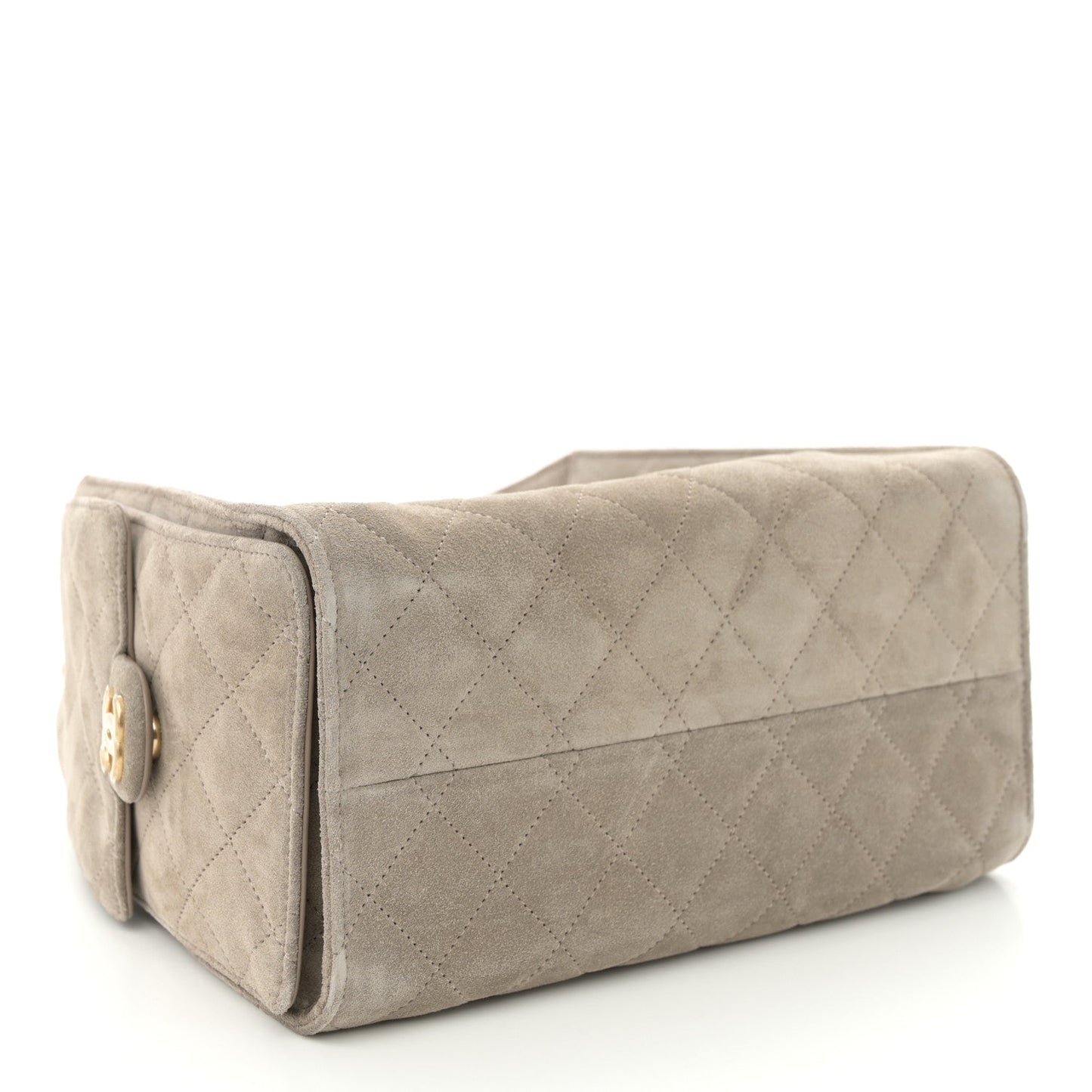 Chanel Suede Quilted Small 25 Handbag Dark Grey