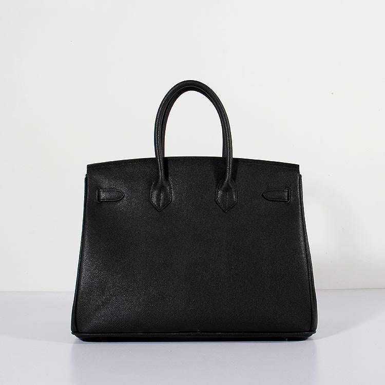 Hermes Luxury Cm Birkin Bag Epsom Leather Black Travel Bag