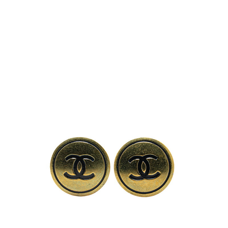 Gold Plated Coco Mark Earrings Jewelry Polished
