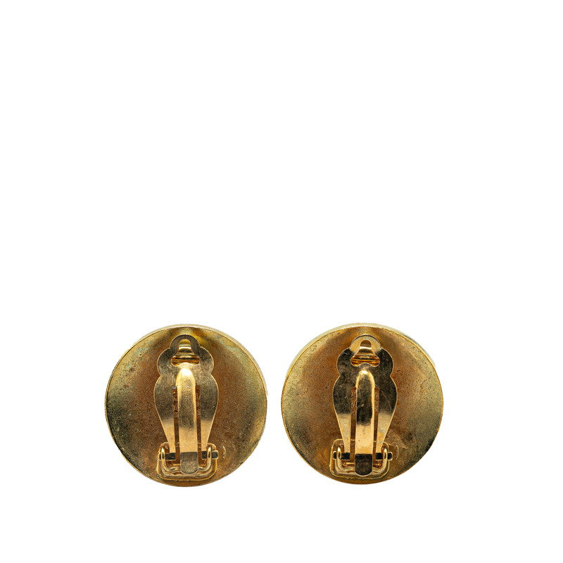 Gold Plated Coco Mark Earrings Jewelry Polished