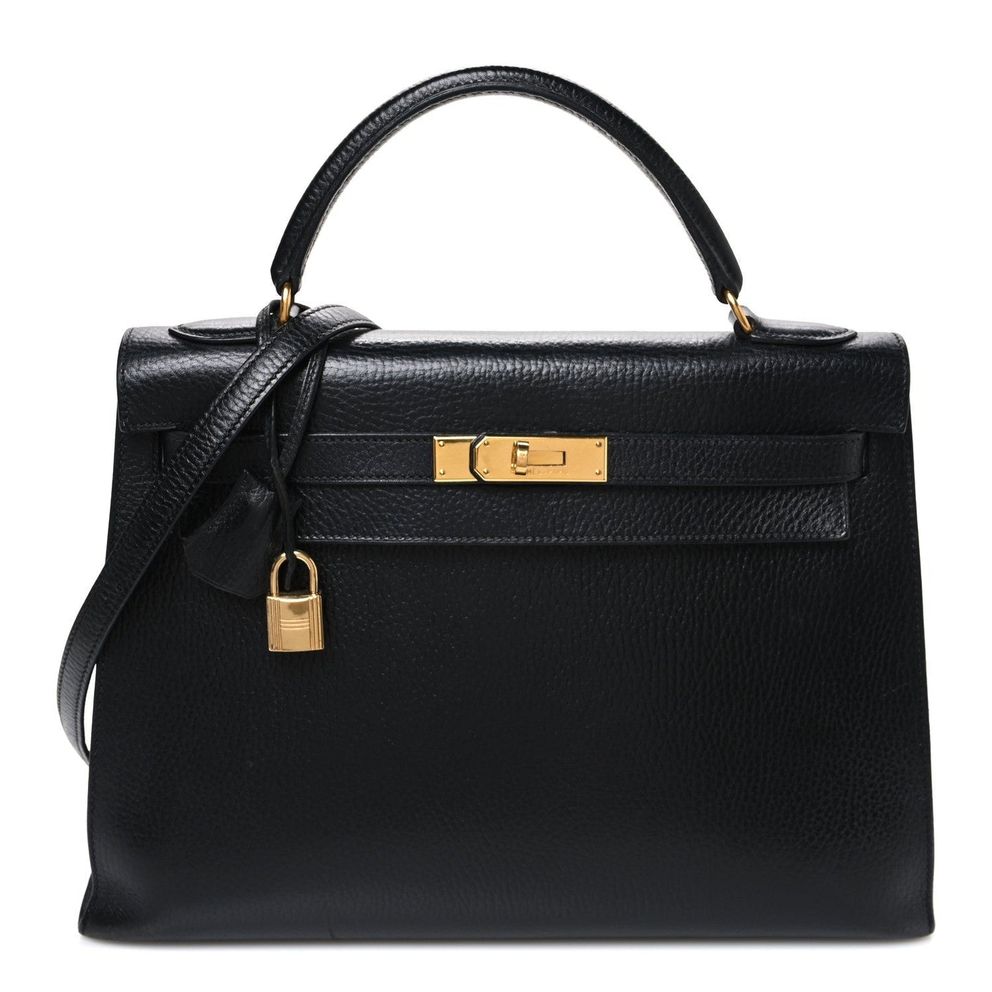Hermes Ardennes Kelly Sellier Handbag Black Travel Bag