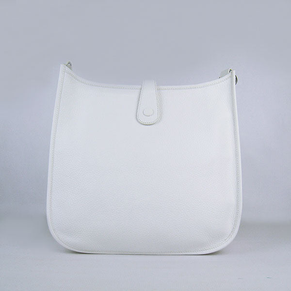 Hermes Luxury Evelyne I Handbag White Silver Travel Bag