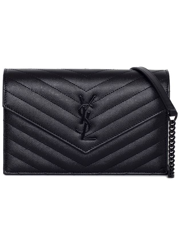 YSL Saint Laurent Saint Laurent Trending Envelope Chain Wallet Cross Monogram Black Travel Bag