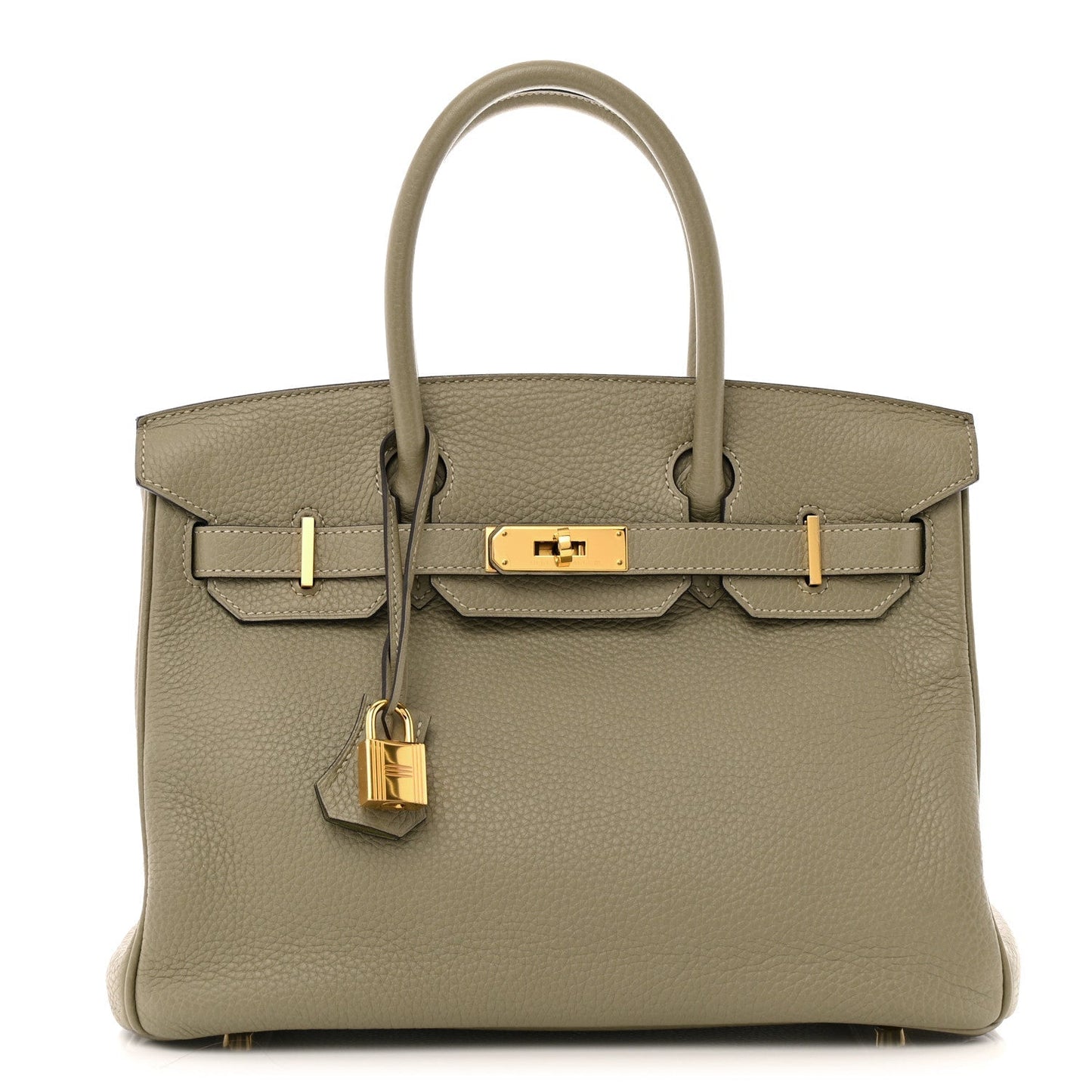 Hermes Taurillon Clemence Birkin Sauge Handbag Travel Bag