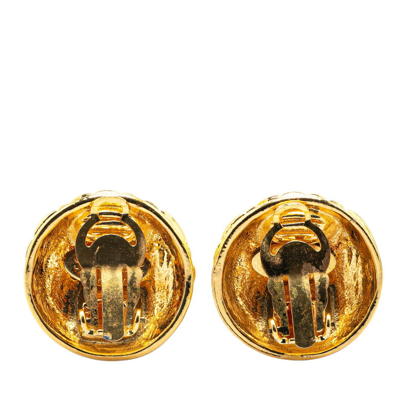 Chanel Gold Plated Coco Mark Matelasse Earrings Jewelry