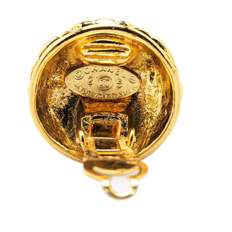 Chanel Gold Plated Coco Mark Matelasse Earrings Jewelry