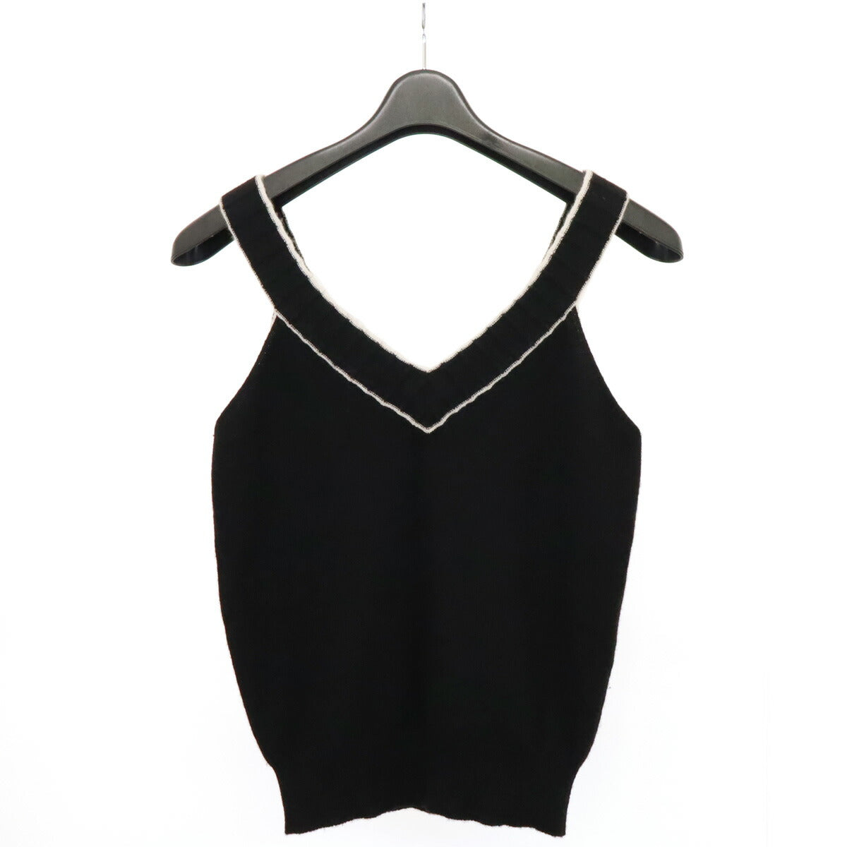 Chanel 100% Cashmere Coco Mark Knit Sleeveless Top