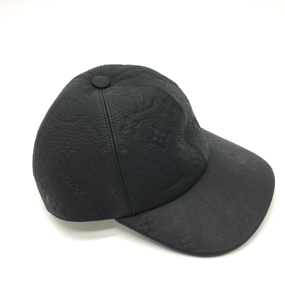 Louis Vuitton Taurillon Clemence Newsboy 1.1 58 Monogram Leather Black Hat