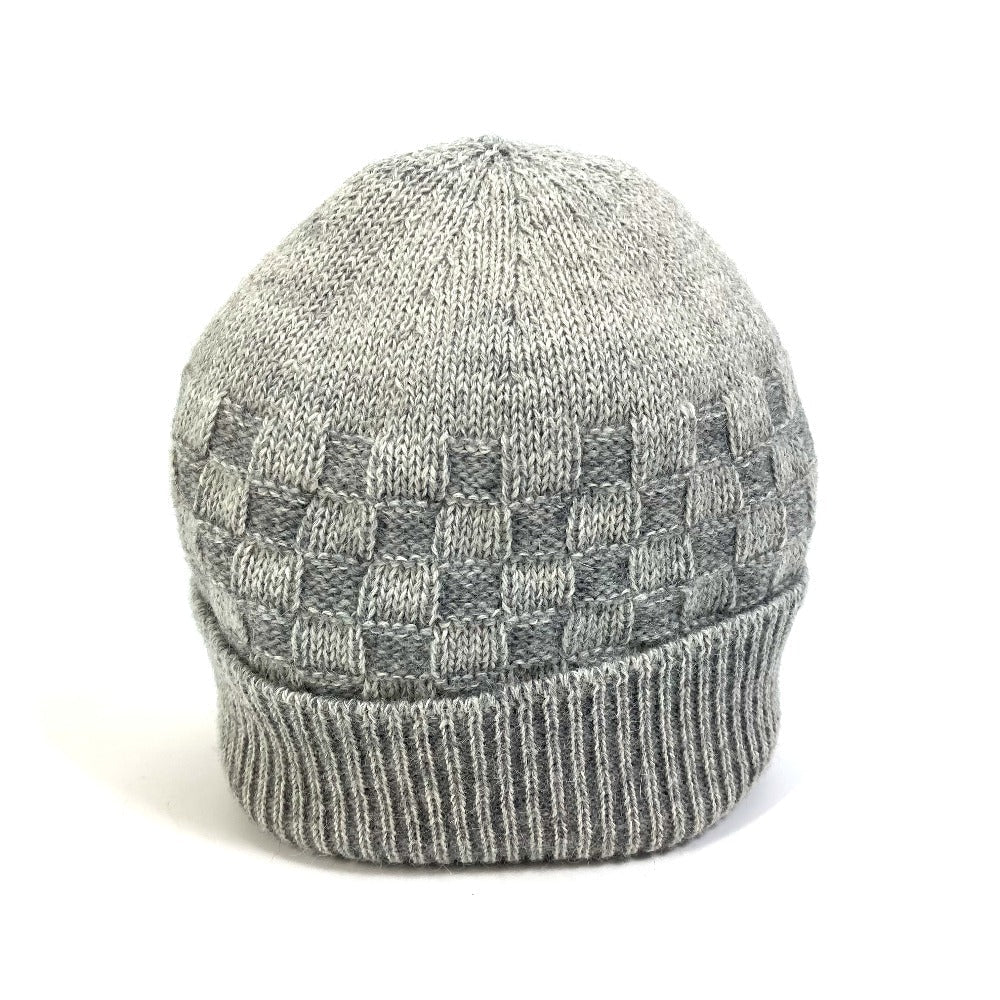 Louis Vuitton Knit Damier Beanie M Wool Gray Apparel