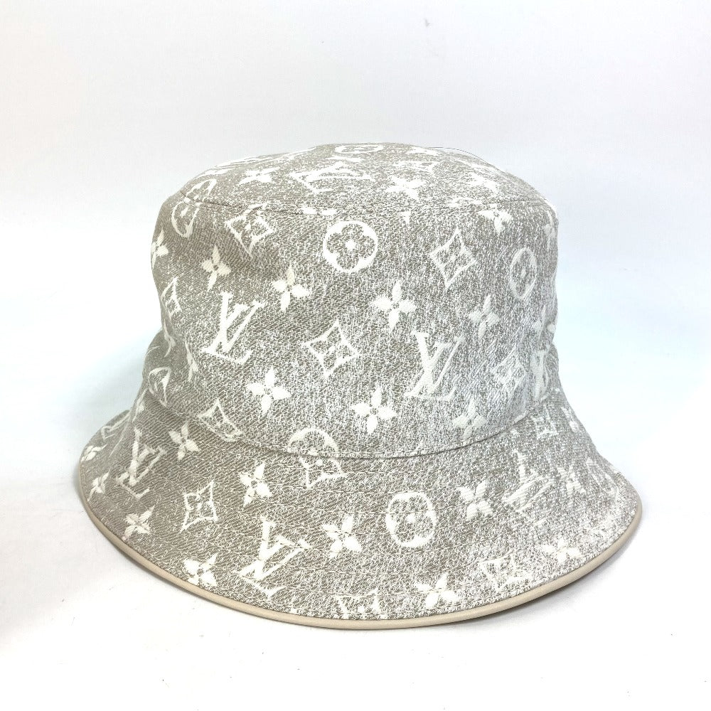 Louis Vuitton M7058S beige Bucket jacquard S Monogram Denim Nylon Cotton Hat
