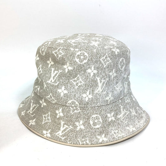 Louis Vuitton M7058S beige Bucket jacquard S Monogram Denim Nylon Cotton Hat