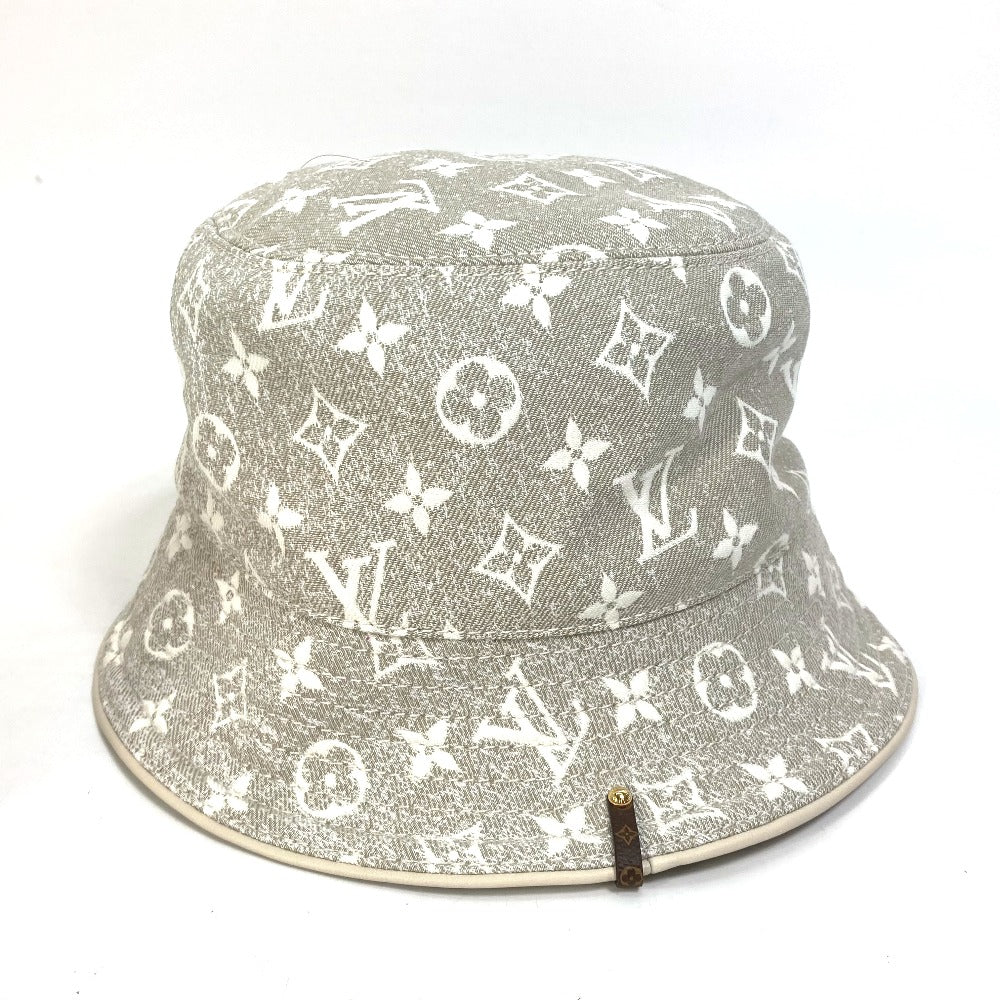 Louis Vuitton M7058S beige Bucket jacquard S Monogram Denim Nylon Cotton Hat