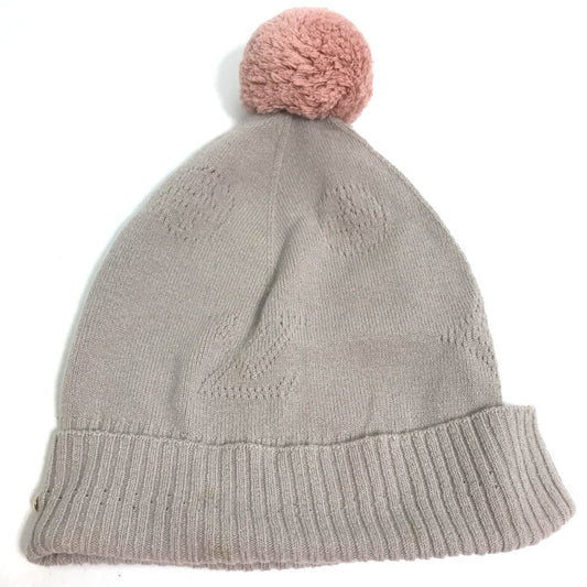 Louis Vuitton Knit M75540 pompoms Monogram Nylon Wool Beige Hat