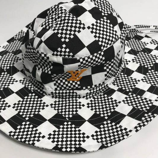 Louis Vuitton Polyester Distorted Damier Cotton Black Hat