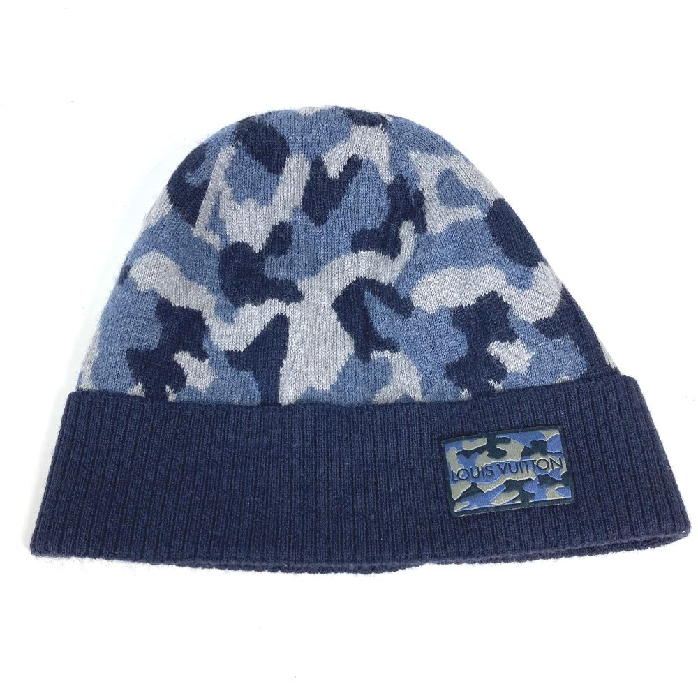 Louis Vuitton Knit M70725 beanie knit Wool Blue Apparel