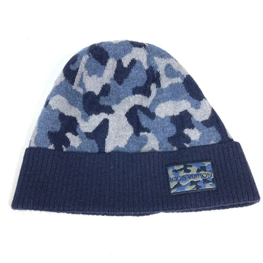 Louis Vuitton Knit M70725 beanie knit Wool Blue Apparel