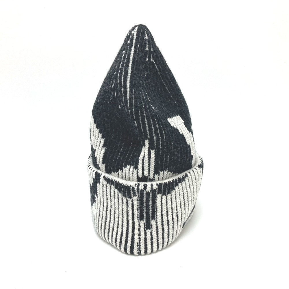 Louis Vuitton Knit M77997 Bonnet Rib Flower Monogram Wool Black Apparel