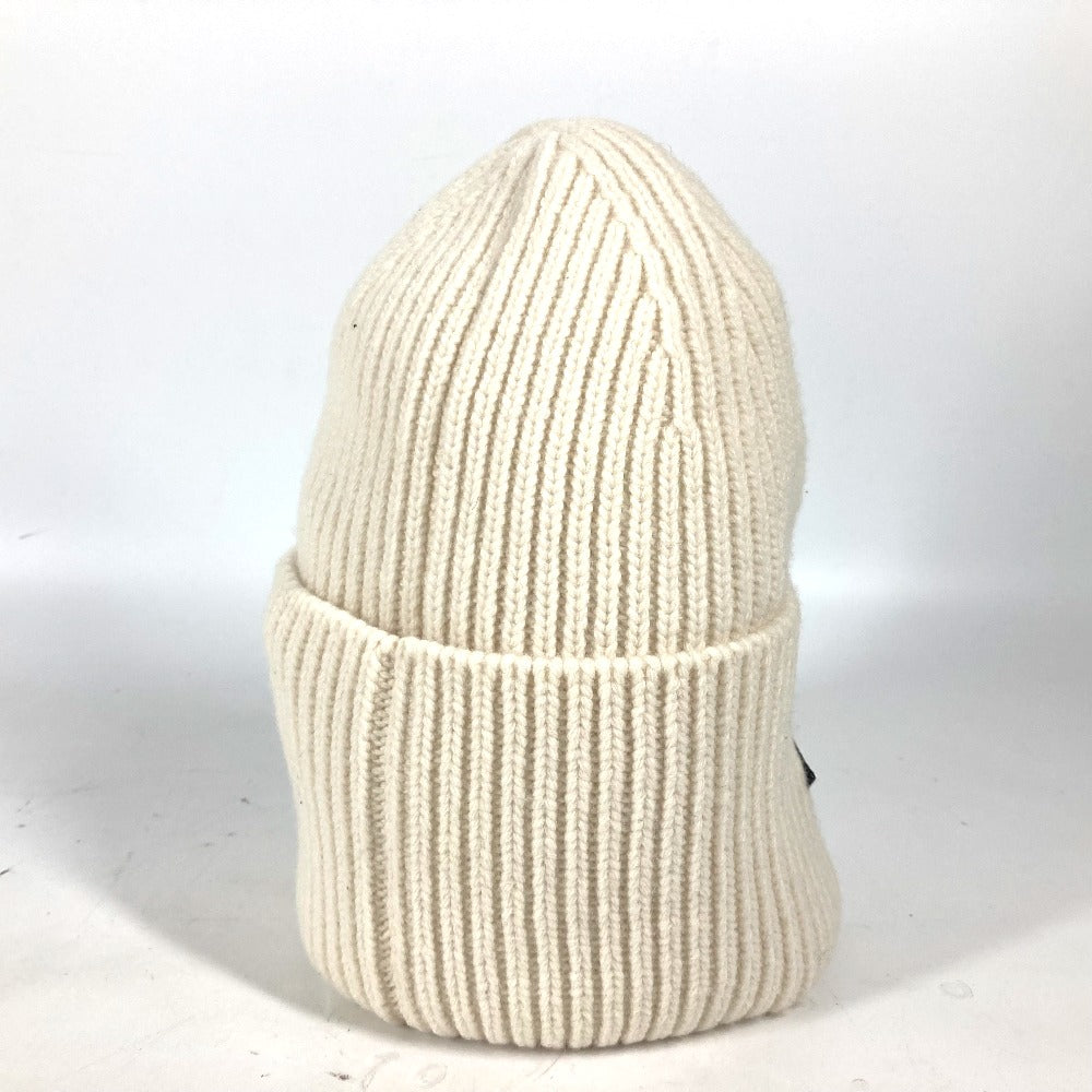 Louis Vuitton Knit M76707 emblem Bonnet Beanie Monogram Wool White Apparel