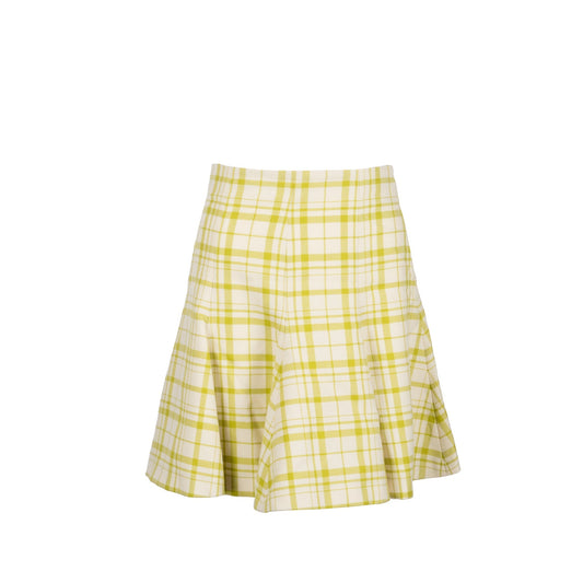 Dior Size Pop Check Skirt Virgin Wool Light White Green Travel Bag