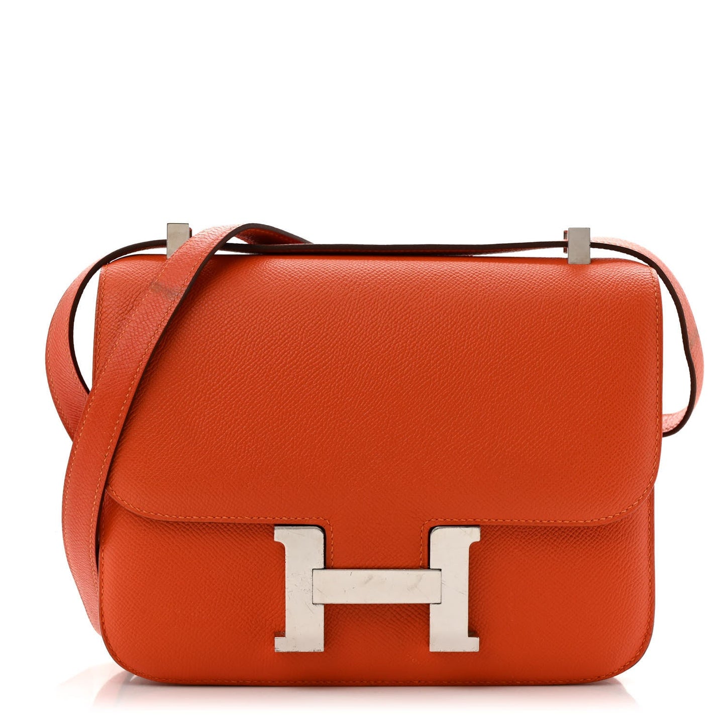 Hermes Epsom Constance Handbag Orange Travel Bag