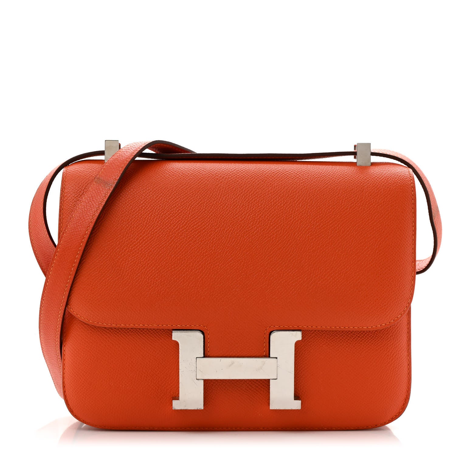 Hermes Epsom Constance Handbag Orange Travel Bag