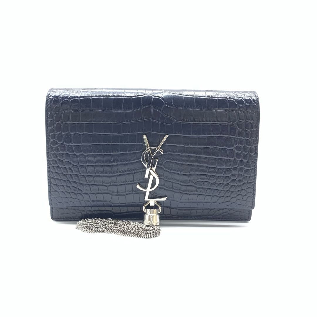 YSL Saint Laurent Kate Shoulder Bag Leather Embossed