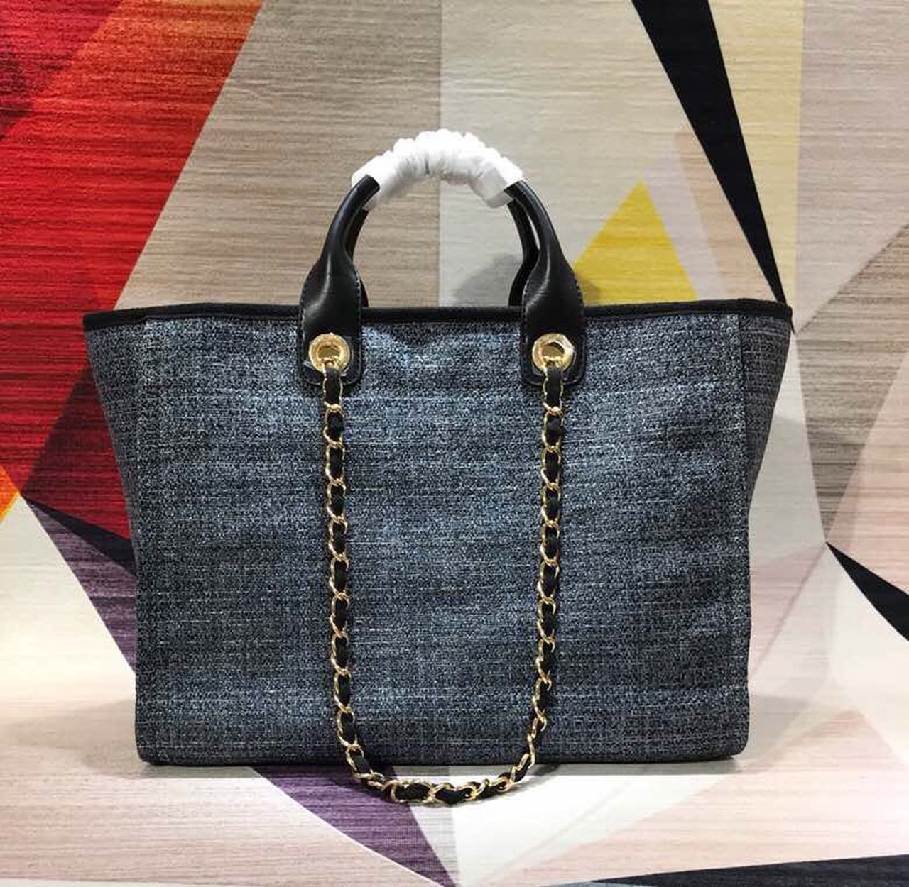 CHL Deauville 38cm Dark A66941 Black Tote Bag