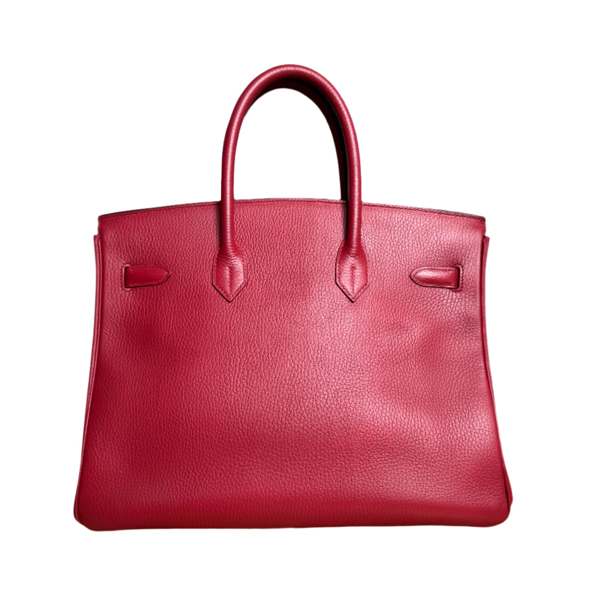 Hermes Birkin Togo Calfskin Hardware Handbag Leather Red Travel Bag