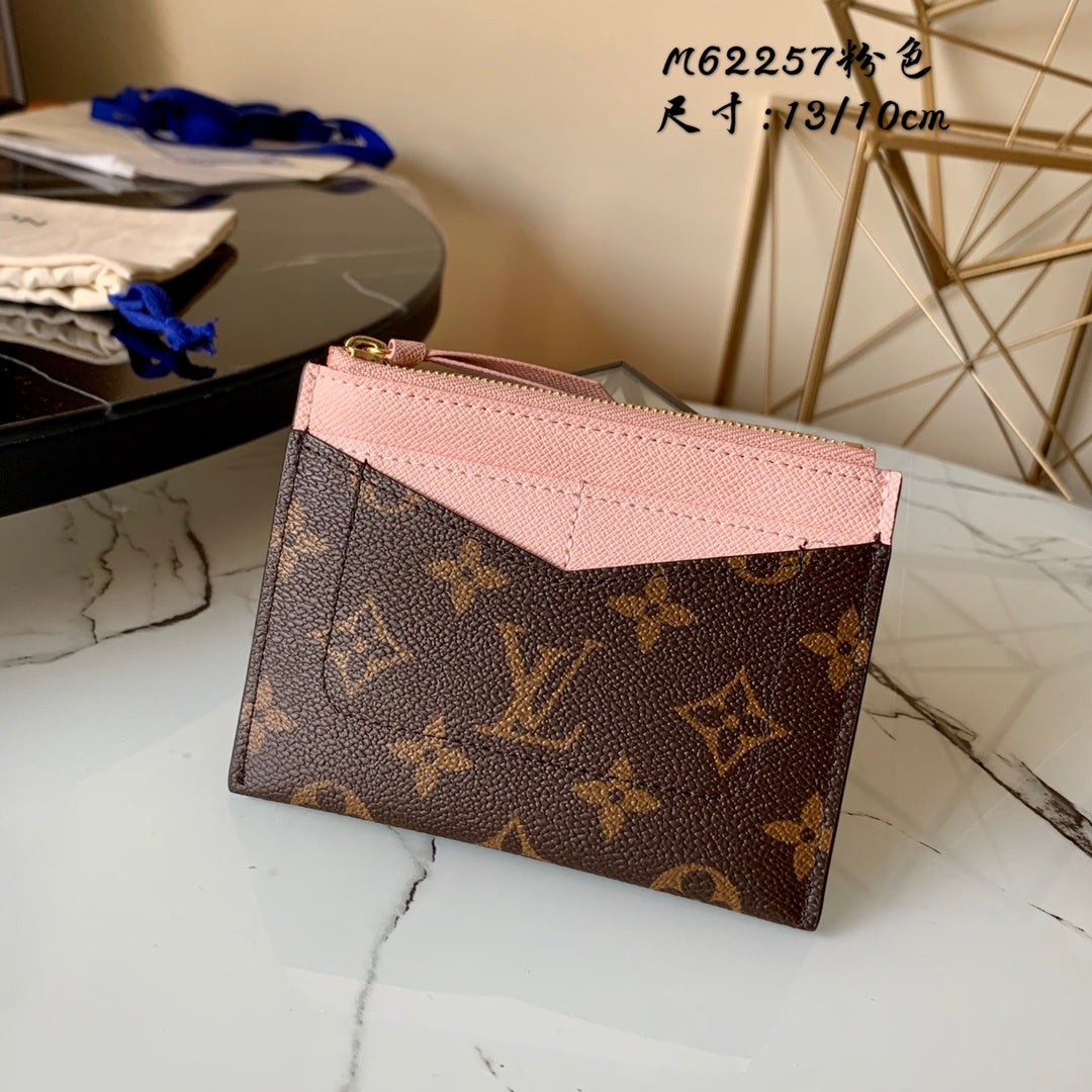 Top Quality Porte Carte Zippe Travel Bag Brown