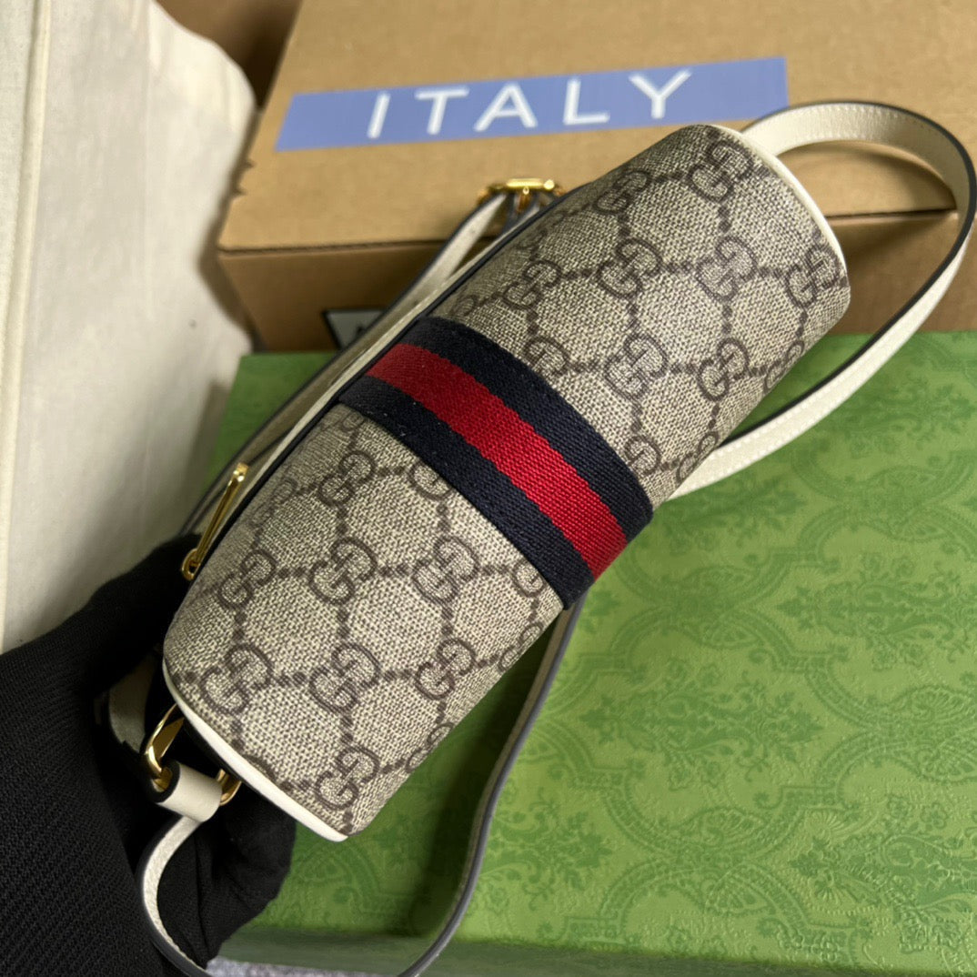 gg Ophidia gg Ebony gg Canvas White Beige Mini Bag