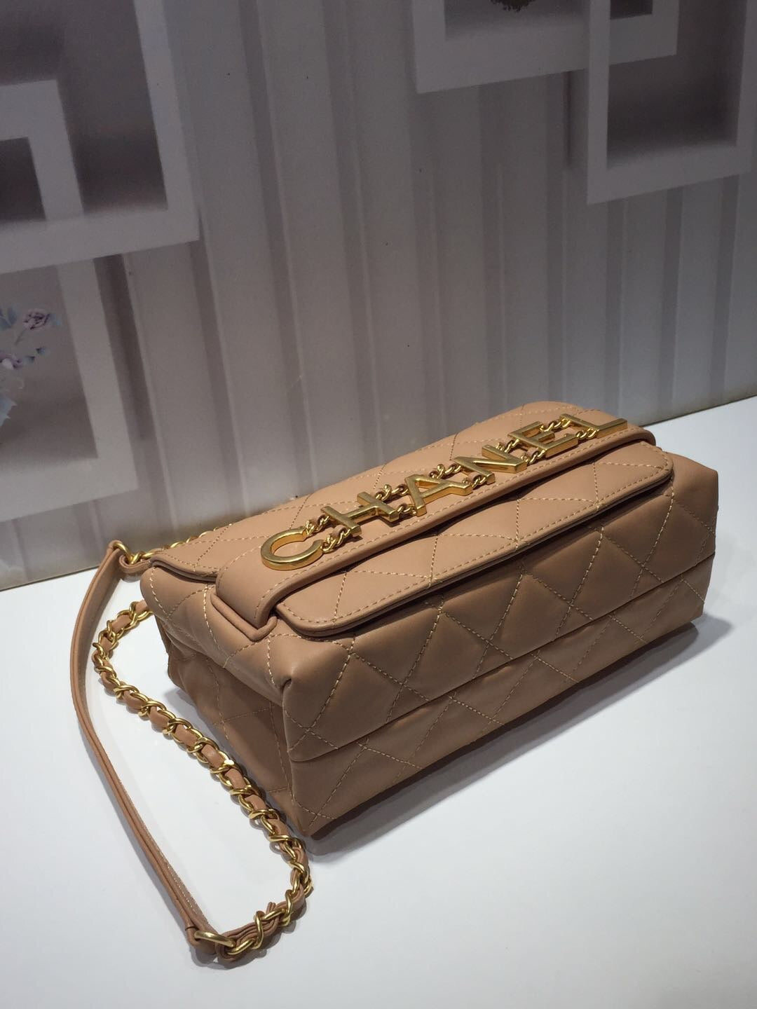 CHLFront Hardware Apricot , ’s Gold Small Logo Flap Shoulder Bag