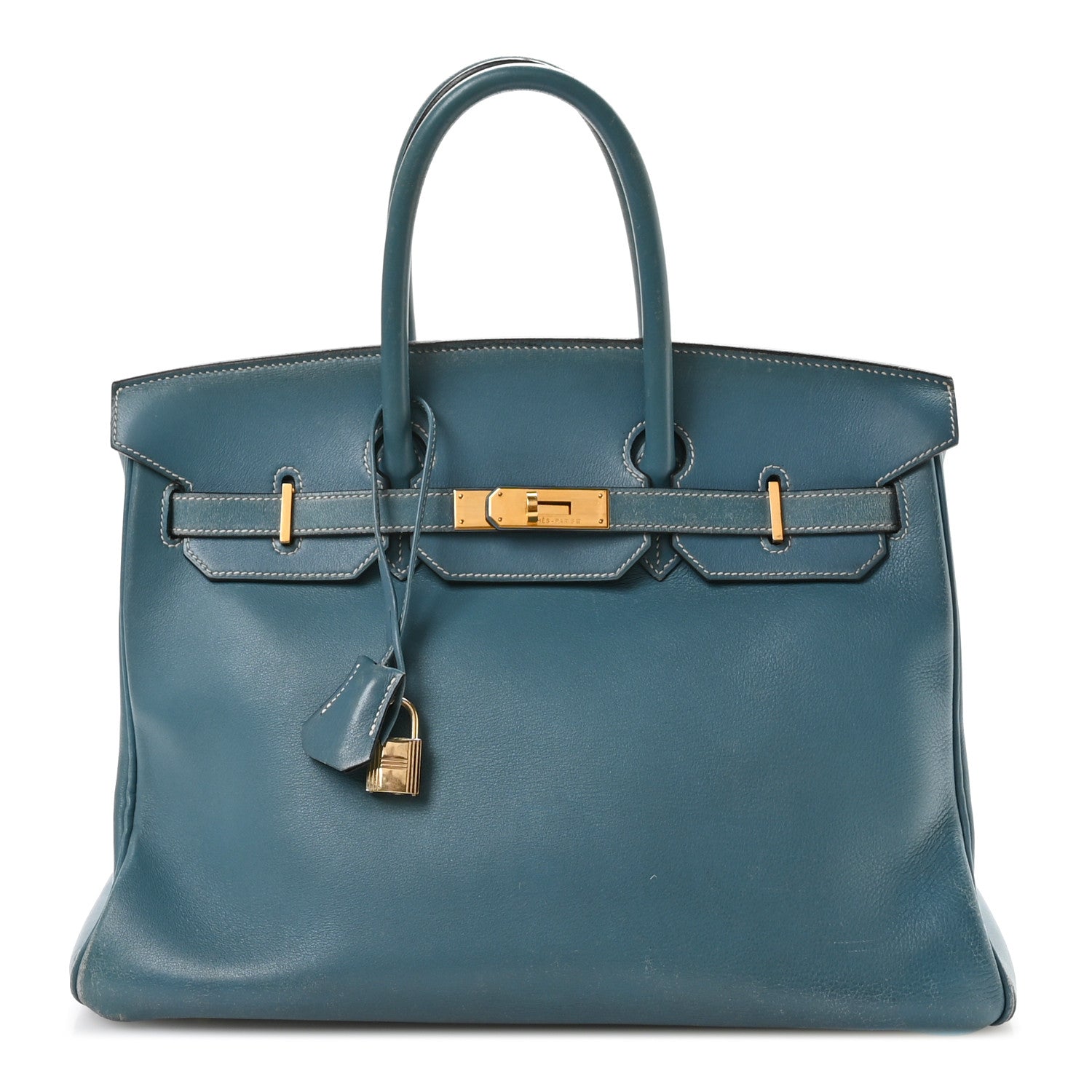 Hermes Gulliver Birkin Jean Handbag Blue Travel Bag