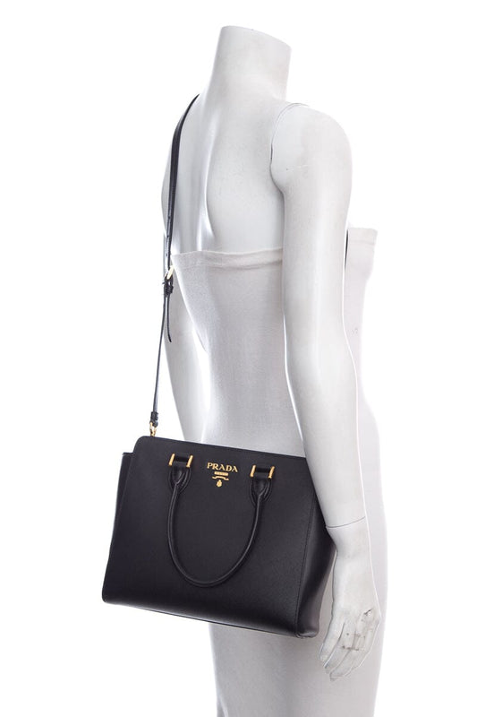 Prada Prada Black Saffiano Leather Handbag Travel Bag