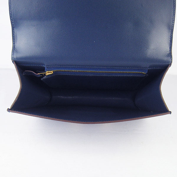 Hermes Luxury Constance Cowskin Bag H Dark Leather Blue Travel Bag
