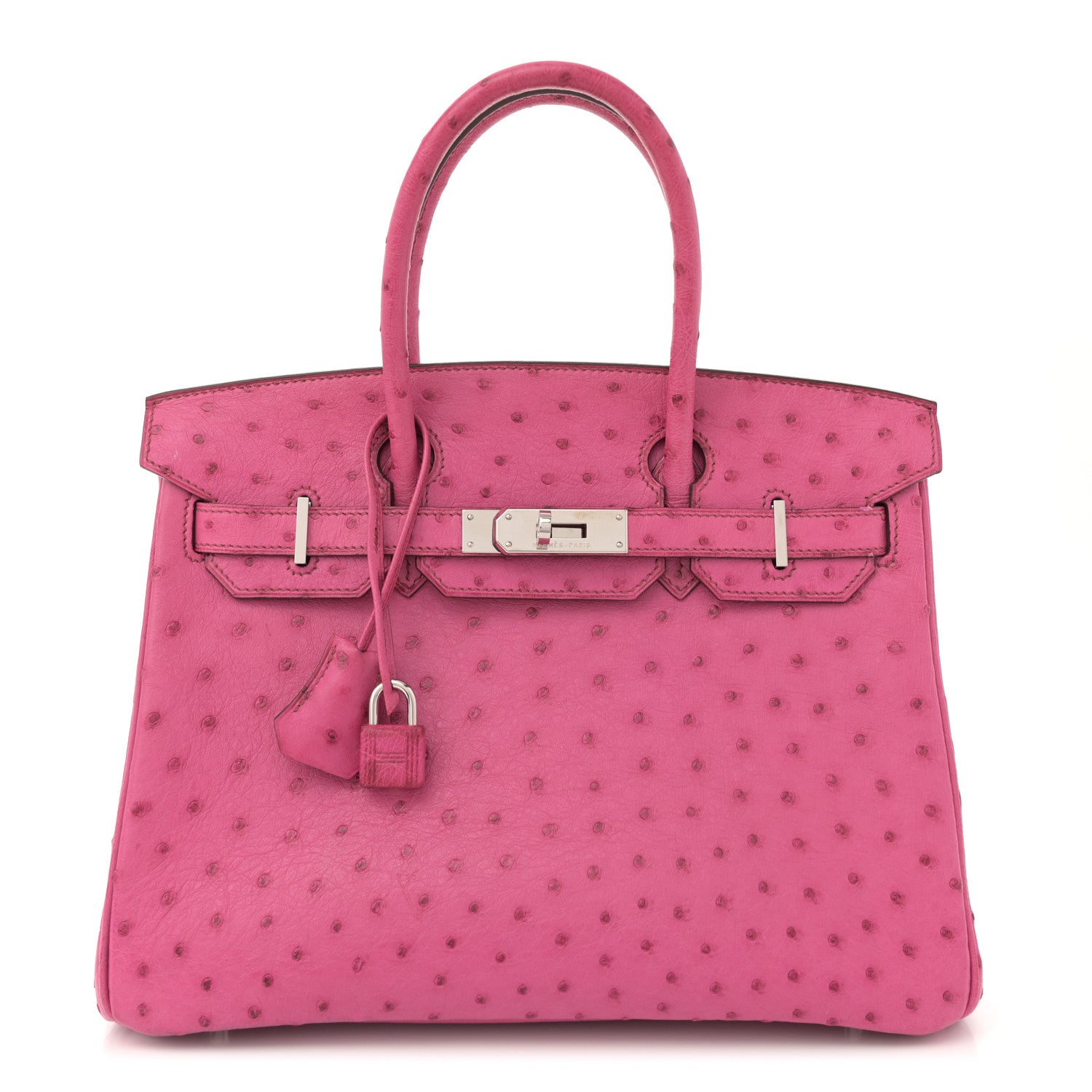 Hermes Ostrich Birkin Fuchsia Handbag Travel Bag