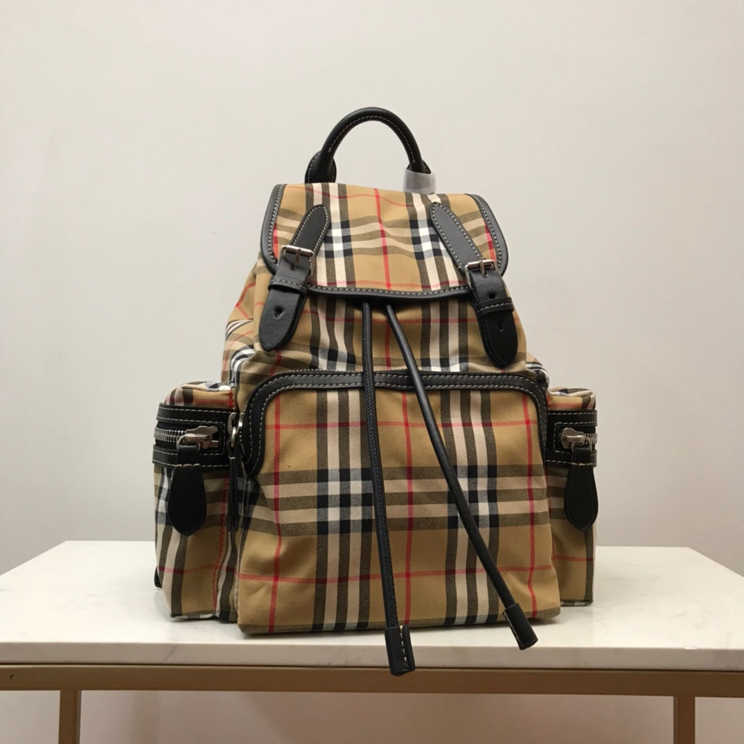 Top Quality Metop Qualityum Rucksack In Check Canvas Travel Bag