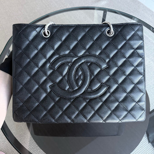 Chanel GST Grand Shopping Tote Caviar - Hardware Quilted Black Tote Bag