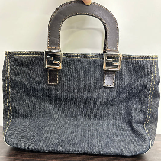 Fendi Handbag and Tote Bag Leather Denim Brown