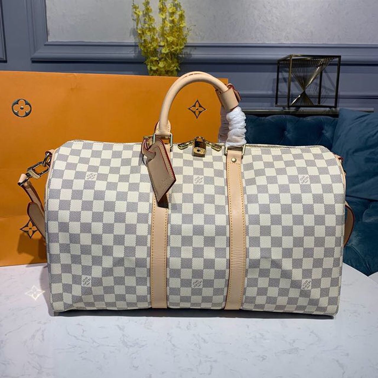 Top Quality Keepall Bandouliere Damier Azur For Canvas Travel Bag