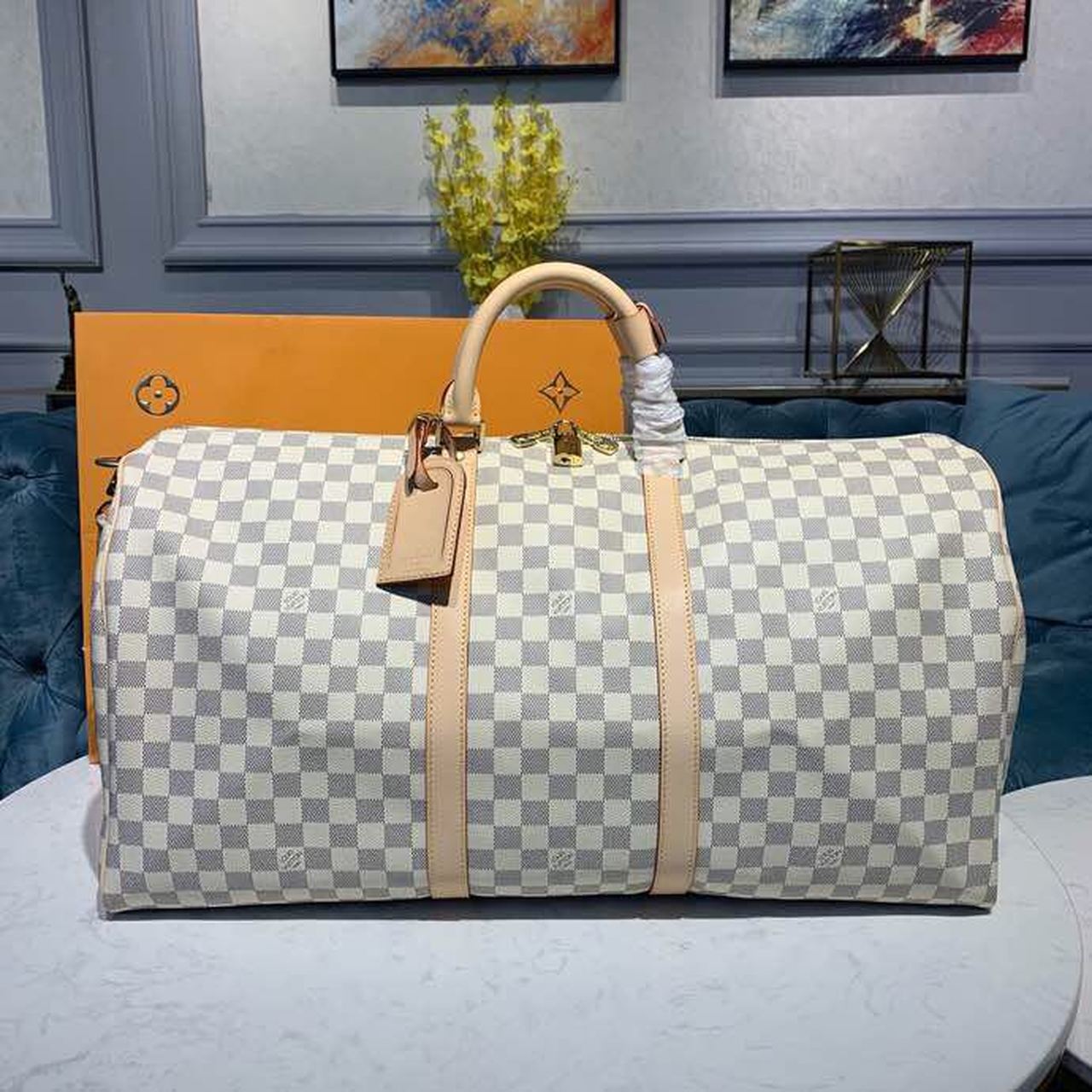 Top Quality Keepall Bandouliere Damier Azur For Canvas Travel Bag N41429 7669