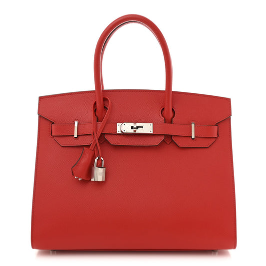 Hermes Epsom Sellier Birkin Rouge De Coeur Handbag Travel Bag