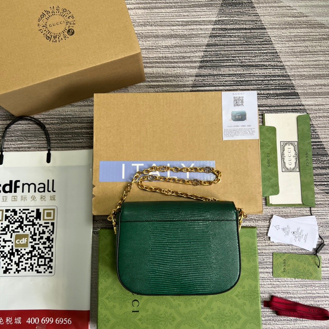 gg Horsebit Lizard , ’s Green Mini Bag