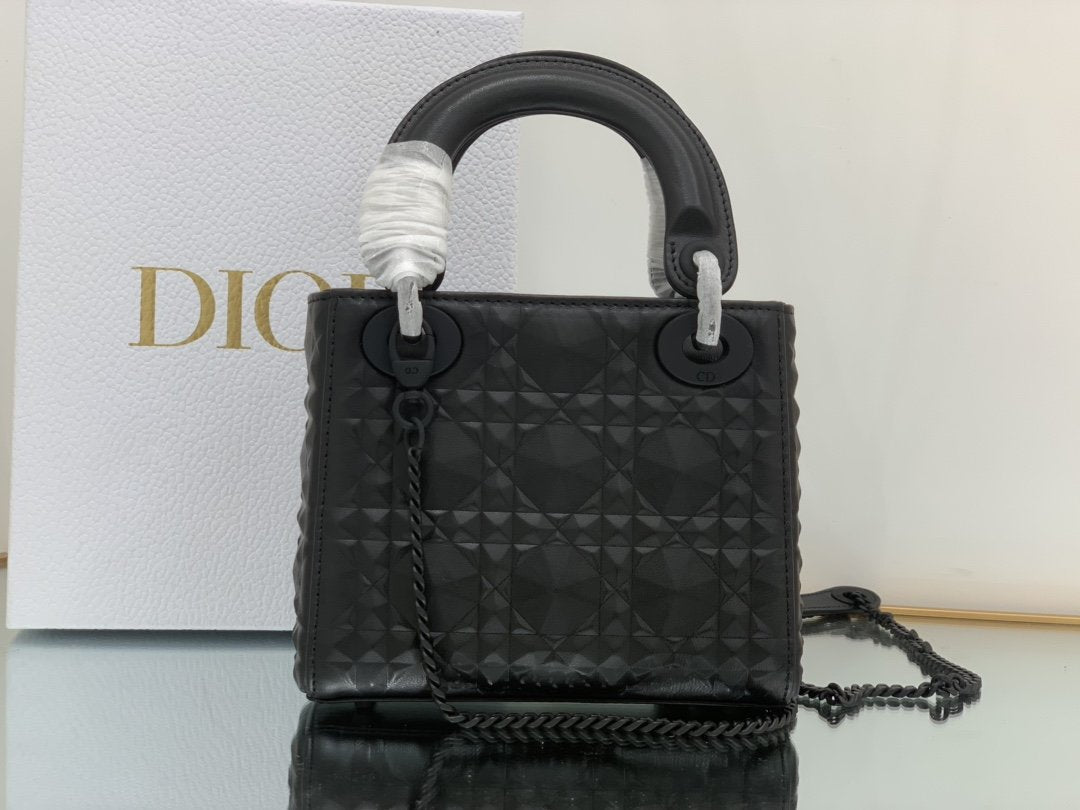 Lady Cannage Beaded Motif Cd Black Mini Crossbody Bag
