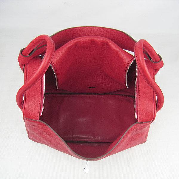 Hermes Luxury Lindy Cm Handbag Red Silver Travel Bag