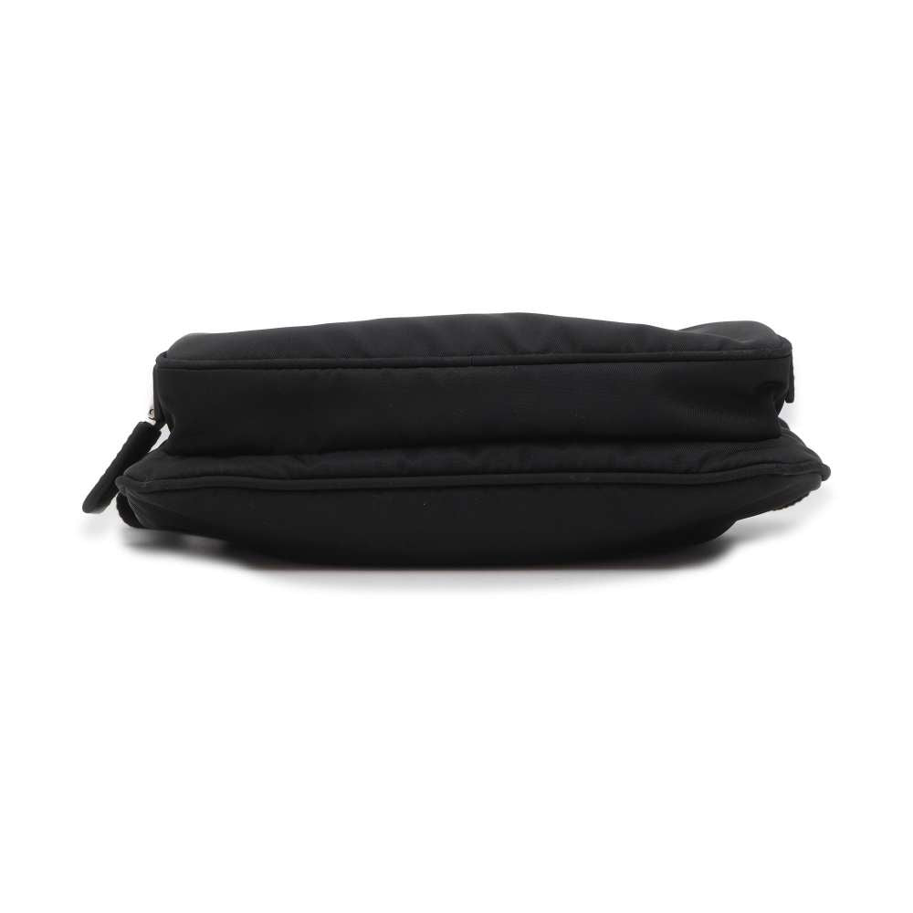Prada Shoulder Bag Leather Nylon Black