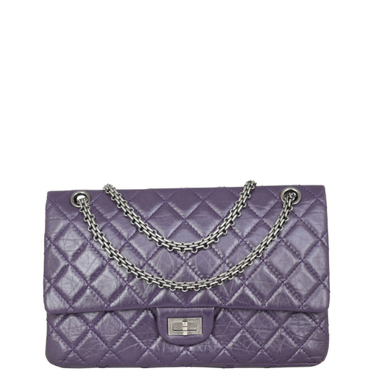 Chanel 2.55 Reissue 226 Double Bag Purple Flap Handbag