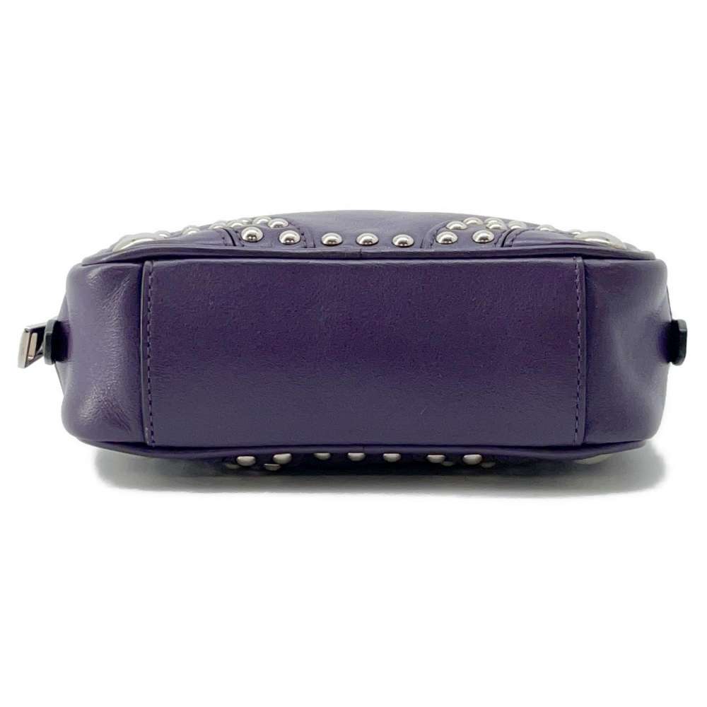Prada Studded Shoulder Bag Leather Purple