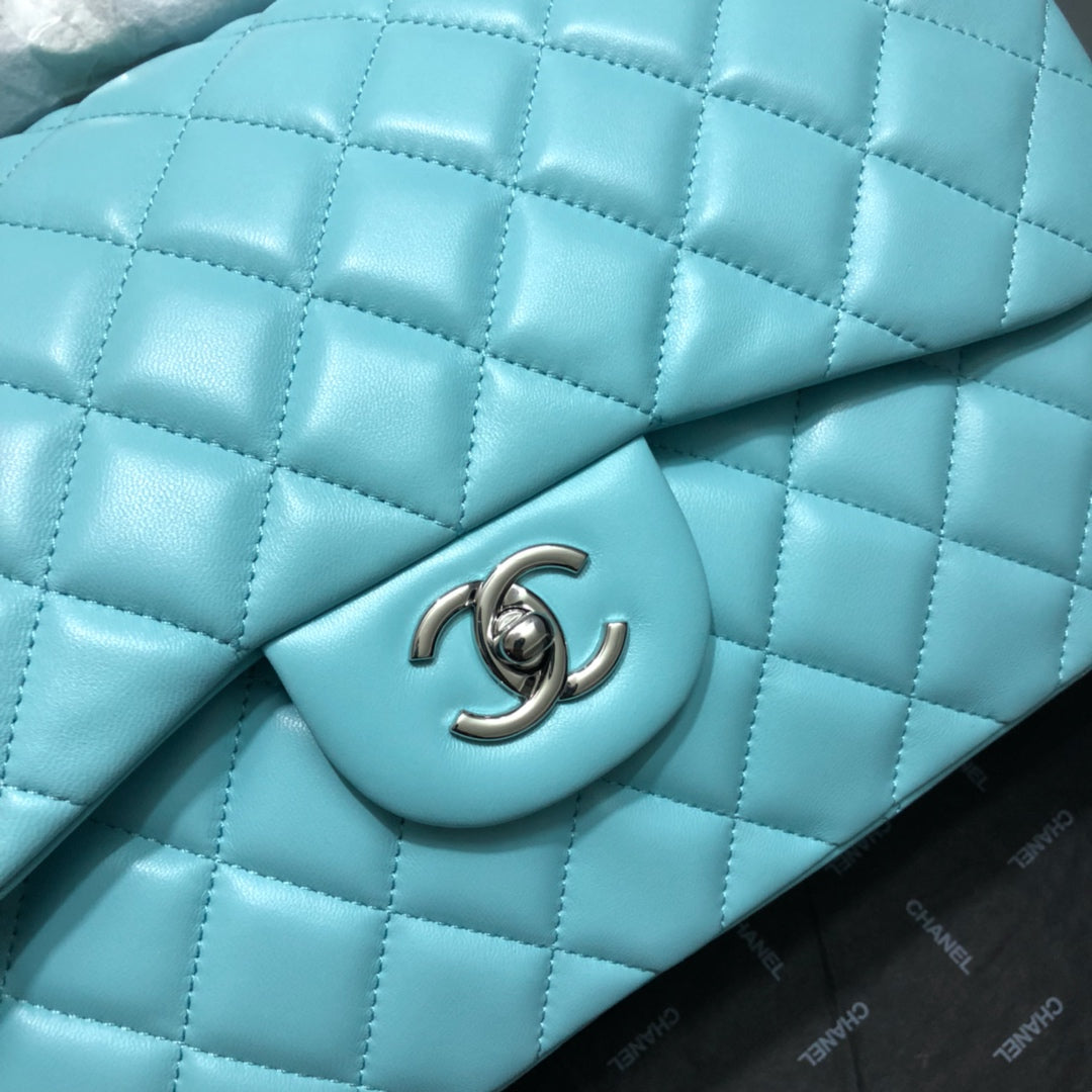 CHLLarge Classic Hardware , ’s Blue Silver Shoulder Bag